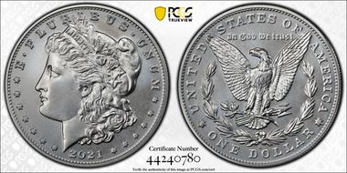 2021-S $1 Morgan Dollar 100th Anniversary MS70