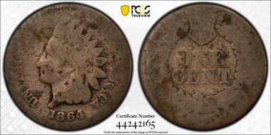 1864 1C Copper-Nickel FR2