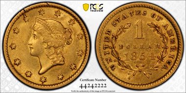1854 G$1 Type 1 AU55