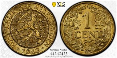 1943-P 1C KM-10 Brass MS66