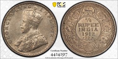 1912(B) 1/4 Rup SW-8.140 MS63