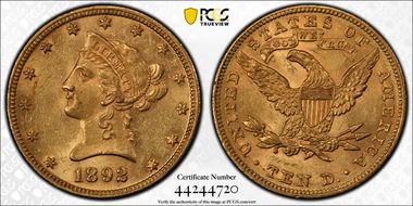 1892 $10 MS61