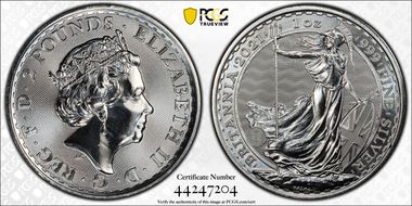 2021 £2 Britannia Ag MS69