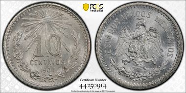 1907-M 10C KM-428  Ag MS66
