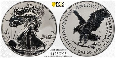 2021-S $1 Silver Eagle Rev PR - Type 2 Designer Edition - First Strike PR70