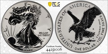 2021-S $1 Silver Eagle Rev PR - Type 2 Designer Edition - First Strike PR70
