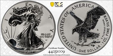 2021-S $1 Silver Eagle Rev PR - Type 2 Designer Edition - First Strike PR70