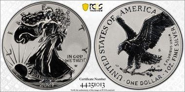 2021-S $1 Silver Eagle Rev PR - Type 2 Designer Edition - First Strike PR69