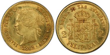 1862 2 Peso MS63