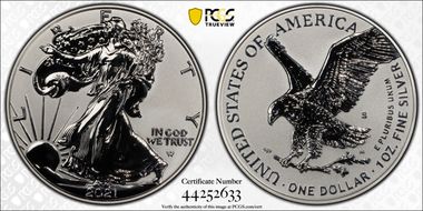 2021-S $1 Silver Eagle Rev PR - Type 2 Designer Edition - First Strike PR69