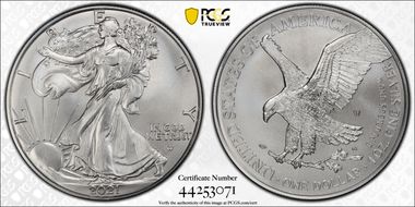 2021-W $1 Burnished Silver Eagle-Type 2 SP70
