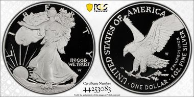 2021-W  $1 Silver Eagle - Type 2 PR70DCAM