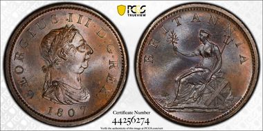 1807 1D S-3780 MS65BN