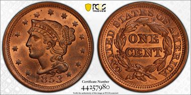 1853 1C MS66RB