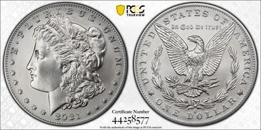 2021-O Privy $1 Morgan Dollar 100th Anniversary First Strike MS70