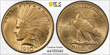 1910 $10 AU58