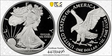 2021-S $1 Silver Eagle - Type 2 Limited Edition Proof Set - First Strike PR69DCAM