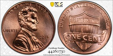 2015-D 1C Shield MS67RD