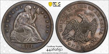 1871-CC $1 AU50