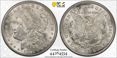 1921-D $1 VAM 3A Wing Dot MS64