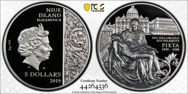 2019 MW $5 Michelangelo's La Pieta PR69DCAM