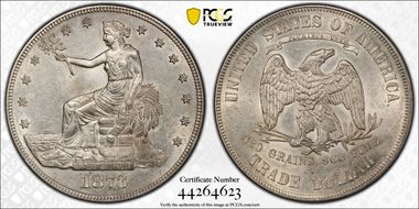 1873-CC T$1 Trade AU53