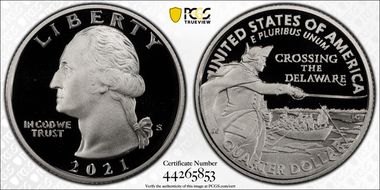 2021-S 25C Crossing the Delaware-Silver Limited Edition Proof Set - First Strike PR70DCAM