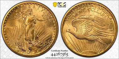 1907 $20 Saint-Gaudens MS64