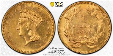 1886 G$1 MS62