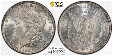 1892 $1 MS64+ 