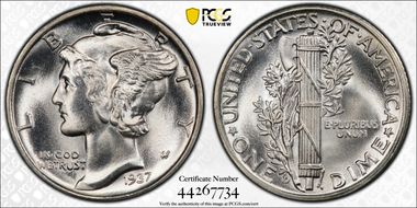 1937-D 10C MS67FB
