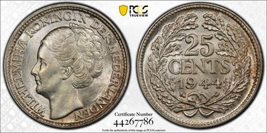 1944-P 25C acorn privy mark MS62