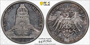 1913-E 3 Mk Leipzig J-140 AU58