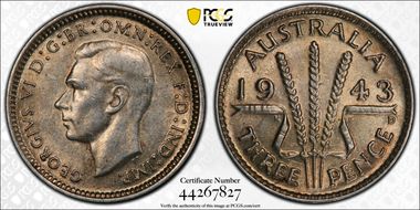 1943-D 3D KM-37  Ag AU58