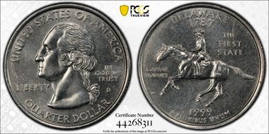 1999-D 25C Delaware MS64