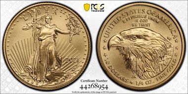 2021-W $10 Gold Eagle - Type 2 Unfinished Proof Dies MS69