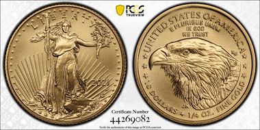 2021-W $10 Gold Eagle - Type 2 Unfinished Proof Dies MS69