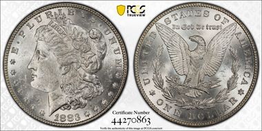 1883 $1 VAM 10, Sextupled Stars MS61