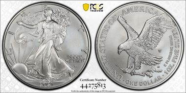 2021-W $1 Burnished Silver Eagle-Type 2 SP70