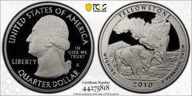 2010-S 25C Yellowstone NP - Silver PR70DCAM