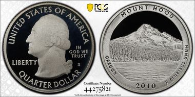 2010-S 25C Mount Hood NP - Silver PR69DCAM