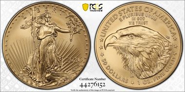 2021-W $50 Burnished Gold Eagle - Type 2 First Day of Issue SP70