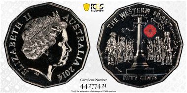 2014 50C Western Front Colorized MS69