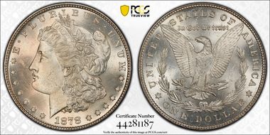 1878 7TF $1 Reverse of 1879 MS64