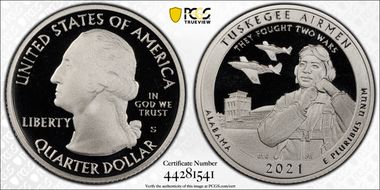 2021-S 25C Tuskegee Airmen NP- Silver Limited Edition Proof Set - First Strike PR69DCAM