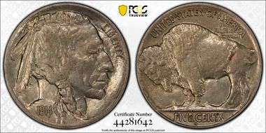 1914-S 5C AU55