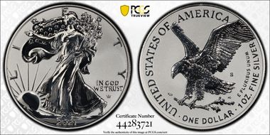2021-S $1 Silver Eagle Rev PR - Type 2 Designer Edition - First Strike PR69