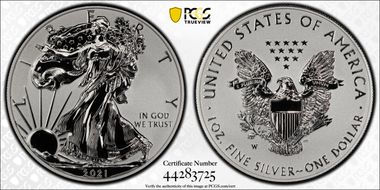 2021-W $1 Silver Eagle Rev PR - Type 1 Designer Edition - First Strike PR69