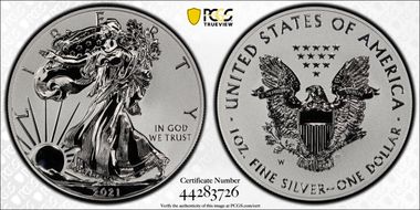 2021-W $1 Silver Eagle Rev PR - Type 1 Designer Edition - First Strike PR69