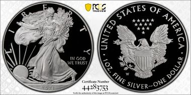 2021-W  $1 Silver Eagle - Type 1 Limited Edition Proof Set - First Strike PR70DCAM
